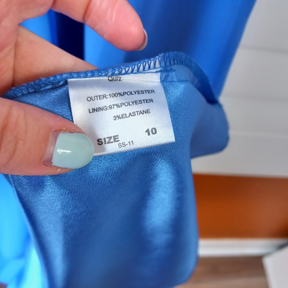 Quiz Floaty Dress Cobalt Blue Size 10 Strappy Embellished Prom Wedding Cruise - Picture 10 of 16